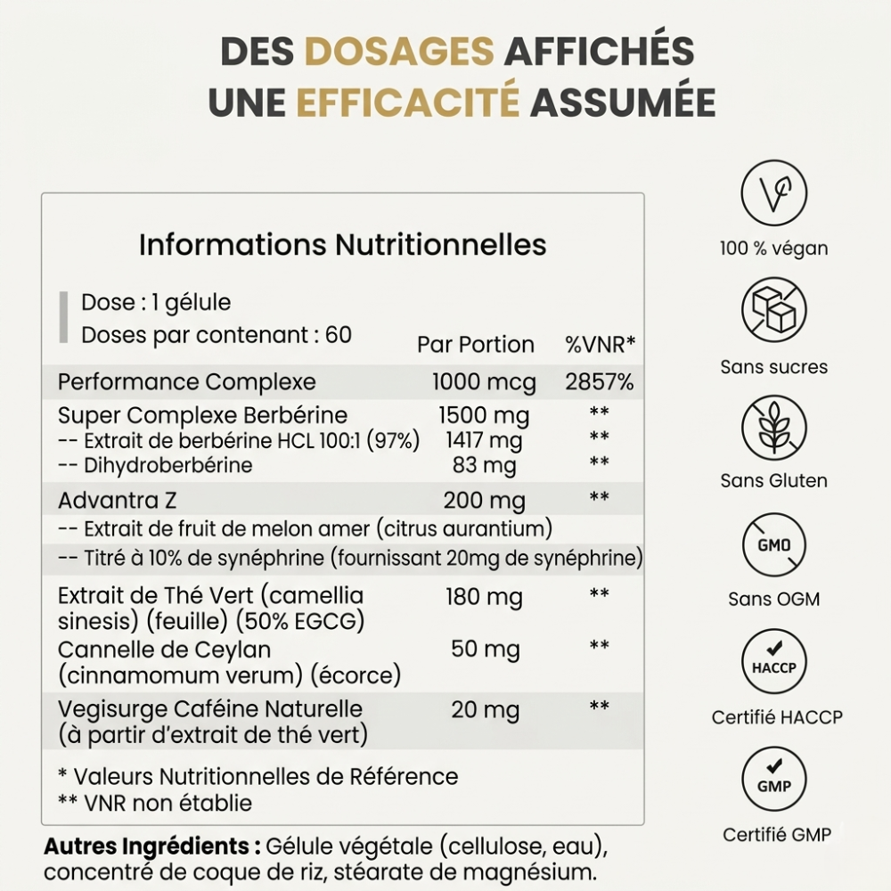 Zvelt  Berbérine Perte de Poids  100% Naturel